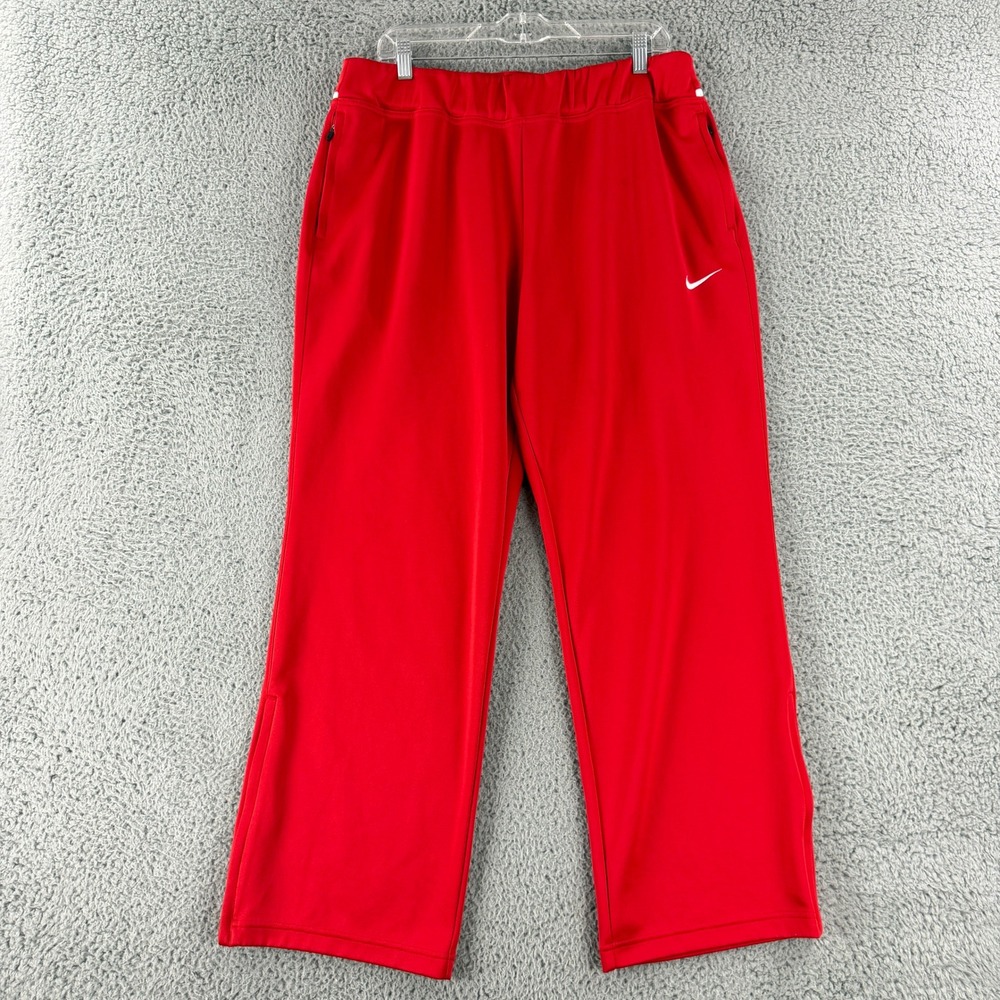 Nike Avenger Track Pants Womens XL Red Dri-FIT Warm Up Zip Ankle 535664-658